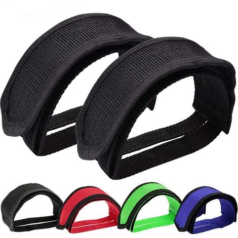 1 paire de sangles de pédales, nylon résistant, longueur 47 cm, ajustables, pour vélos pignon fixe, VTT, route et BMX (1/5)