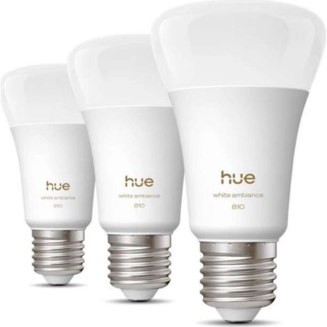 Philips Hue LED lot de 3 Ampoules Standard E27 (A60) Lumière blanche chaude à froide - White Ambiance (1/5)