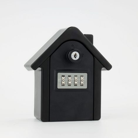 Schlüsseltresor mit Zahlenschloss, großes Fassungsvermögen, tragbar, wasserdicht, zur Wandmontage geeignet, Code zurücksetzbar, für Zuhause, Büro, Garage, Immobilienmakler (schwarz, 1 Stück) (1/5)