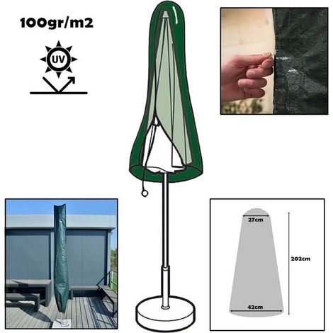 La copertura protettiva copre l'ombrellone Ø27-42x202 cm 100 g/m² (1/5)