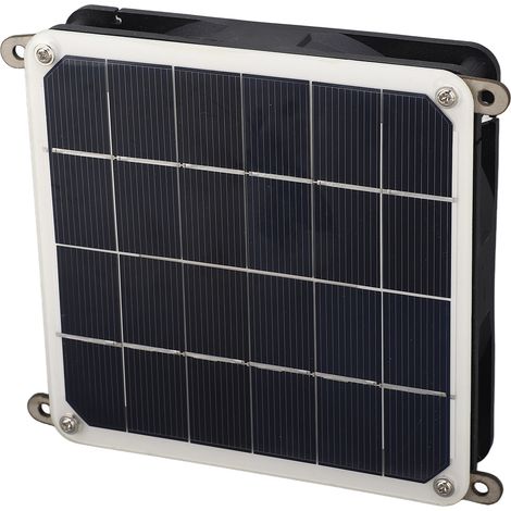 Kit de ventilateur solaire monocristallin 20 W pour serre, idéal pour les voyages et les espaces extérieurs (blanc). (1/5)