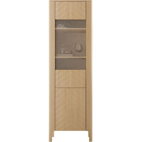 Estantería Mavtoru 104 , Cerrable, Con puertas, Aglomerado laminado, Vidrio templado, Número de puertas: 0, Número de cajones: 0, 198x60x40cm