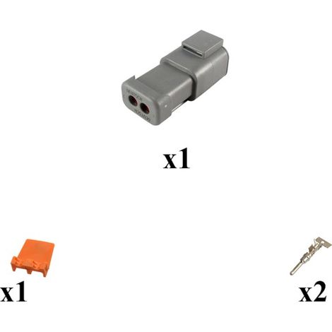 Kit connettore serie DTP femmina porta maschio 2 vie E003