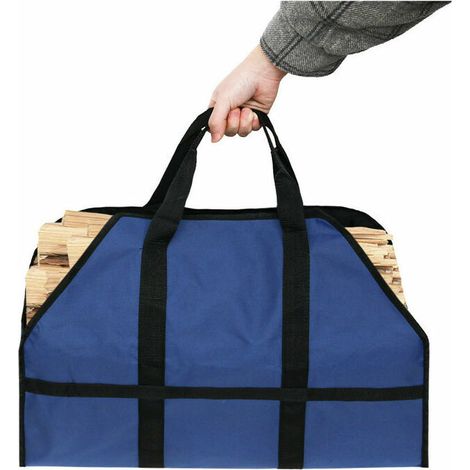Foyer Sac à bois Sac de bois De cheminée Sac de bois de chauffage Support de cheminée Accessoires de poêle à bois, Bleu (1/3)