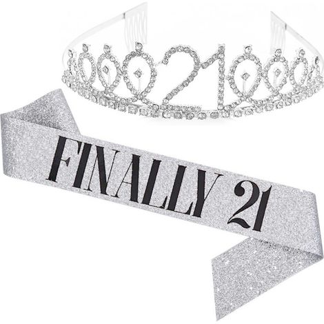 Ensemble couronne et bandoulière pour fête d'anniversaire (10, 13, 18, 21, 30, 40, 50, 60, 70, 80 ans) (1/5)