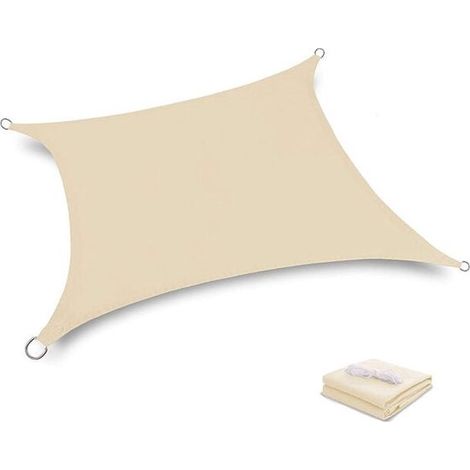 Tessuto ombreggiante - Vela solare - 2x2 metri - Poliestere - Quadrato - Bianco sporco (1/5)