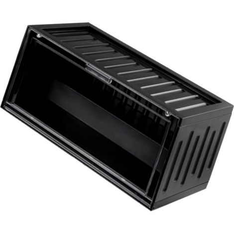 Présentoir de rangement pour figurines, vitrine transparente pour figurines surprises, boîte de rangement anti-poussière, étagère mate pour poupées, noir foncé (1/5)