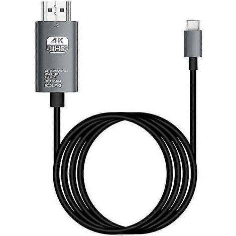 Adaptateur convertisseur USB Type-C vers HDMI HD TV, câble USB mâle-mâle compatible HDMI 4K 60 Hz 30 Hz, convient aux projecteurs, PC, ordinateurs portables, etc.