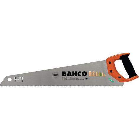 Bahco – Scie égoïne 475 mm – Dents trempées 7/8 – Coupe nette dans le sens de la fibre – Poignée en plastique soudée (1/5)
