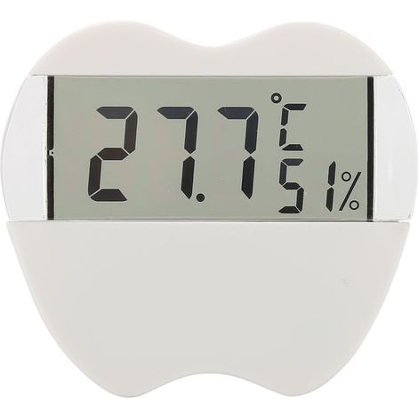 Externes Hygrometer und Thermometer mit Doppelanzeige zur Messung der Wassertemperatur, geeignet für Aquarien und Fischbecken. Weiß. (1/5)
