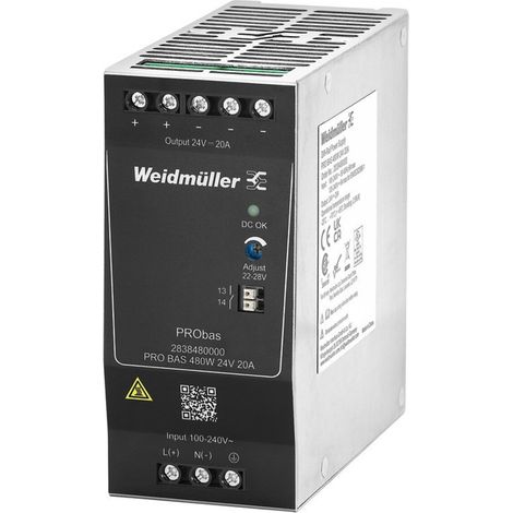 Weidmüller Stromversorgung PRO BAS 24V DC 20A 480W