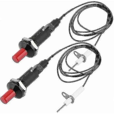 Allumeur piézo-électrique haute température avec bouton-poussoir pour barbecue à gaz - Électrode d'allumage de rechange (1/2)