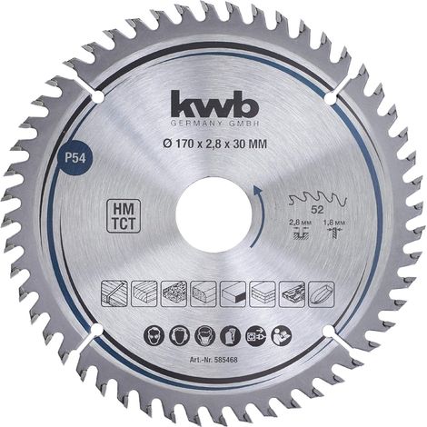 kwb Kreissägeblatt 170 x 30 mm, sehr feiner Schnitt, Sägeblatt geeignet für Arbeitsplatten, Holz und beschichtete Platten (1/5)