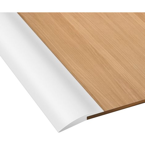 2 Mètres Bande de Seuil de Porte de Sol en Caoutchouc PVC, Barre de Seuil, Profilé de Transition, Bandes de Garniture de Porte de Tapis, Convient pour Une Pente de Seuil de 5 mm (Blanc) (1/5)