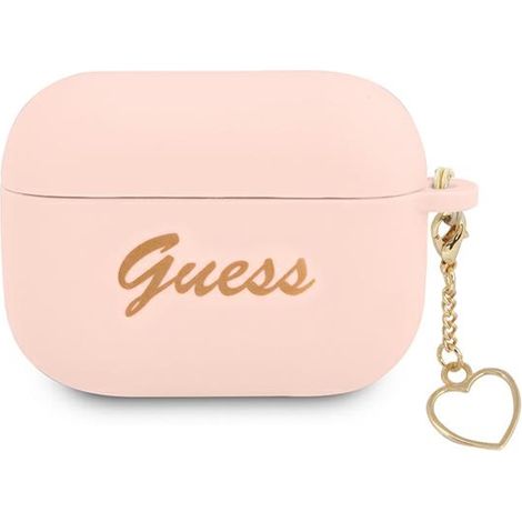 Guess guaplschsp Funda para AirPods Pro rosa/rosa Colección de dijes de silicona en forma de corazón (1/3)
