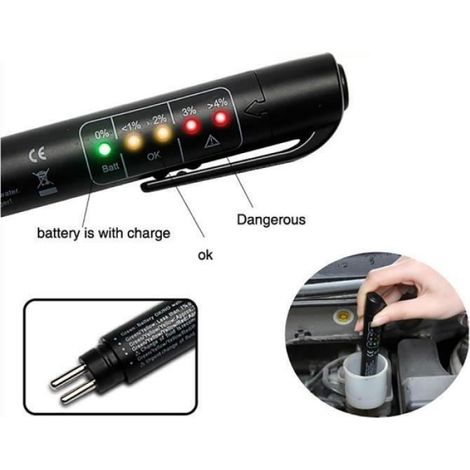 Testeur Liquide De Frein - Détecteur Humidité 5 LED - Pour Véhicules Automobiles - 1 Pièce (1/4)