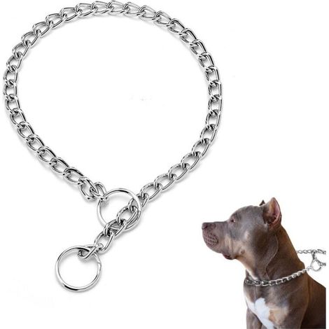 Collier étrangleur en acier pour chien, 2 pièces, solide et réglable, collier d'entraînement pour animaux de compagnie（1.6mm30cm） (1/5)
