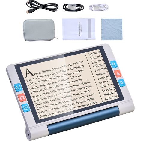 Mophorn Lupa Digital Portátil Electrónica de Vídeo con Pantalla Táctil de 20,3 cm, Zoom de 2X a 20X, Lente HD de 13 MP con Enfoque Automático, 26 Modos de Color, Salida HDMI y Almacenamiento de 16 GB (1/5)