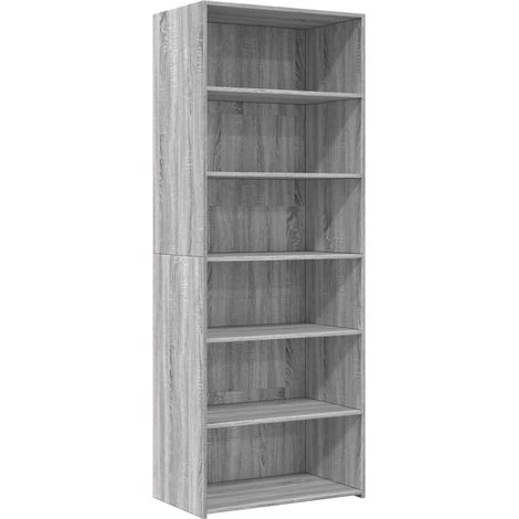 Aparador cómoda cómoda armario mueble organizador cocina salón salón alto Sonoma 70 x 41 x 185 cm madera contrachapada gris 020035627