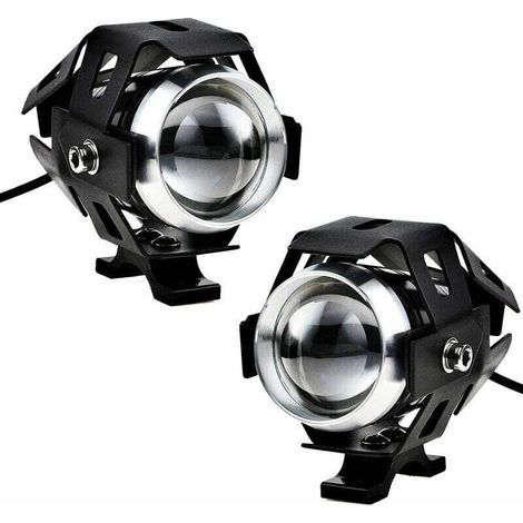 2pcs 125W phare de moto Extra LED phare antibrouillard projecteur de moto 1200LM U5 étanche moto scooter 4 roues