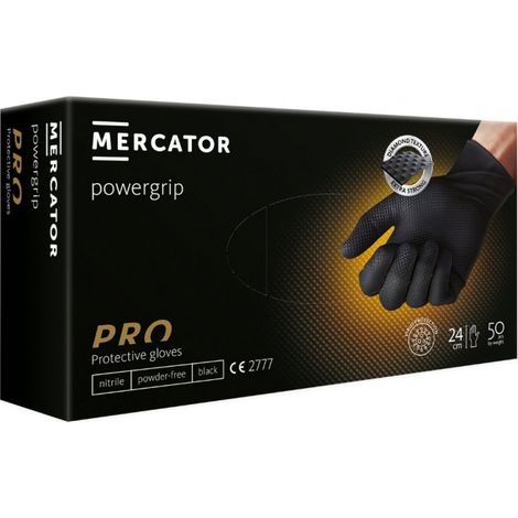 Gant nitrile, noir, taille M, x50 - Mercator