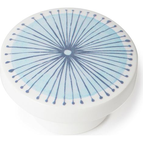 Bouton de meuble  Style décoratif  Fabriqué en hêtre  Finition bleue  Mesures 383822mm  Système de fixation  Comprend des vis M4  2 unités - talla