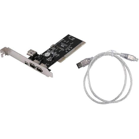 Carte PCI vers IEEE 1394A, carte FireWire 4 ports PCI vers IEEE 1394A avec câble 6 broches vers 4 broches IEEE 1394A de 0,8 m (1/5)