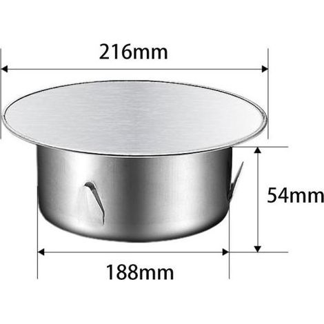 Couvercle de cheminée, étanchéité réglable, couvercle de trou rond, adapté aux tuyaux de diamètre 200 mm, argent (1/4)