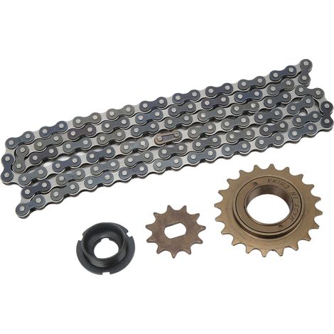 Kit de pignons pour vélo électrique, or, pignon 11 dents, chaîne 114 maillons, roue libre 20 dents avec connecteur pour modification (1/5)