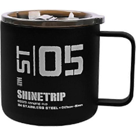ShineTrip camping extérieur bouteille d eau acier inoxydable portable camping isotherme boisson tasse noir (1/5)