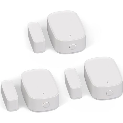 Sensore intelligente per porte e finestre, richiede gateway ZigBee Tuya, rilevatore wireless per casa e sistema di allarme, compatibile con Smart Life/MOES/Tuya, 3 pezzi (1/5)