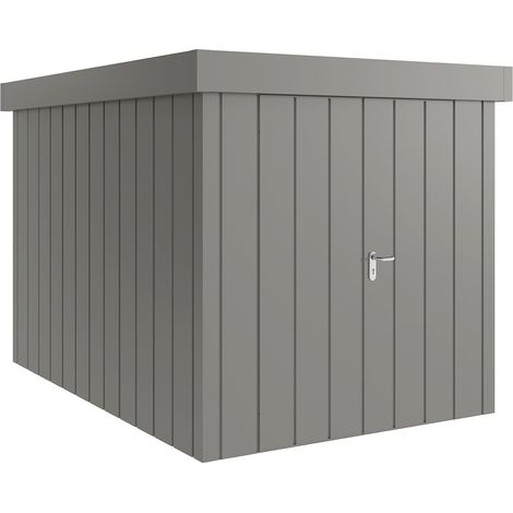 Hörmann Metall-Gerätehaus "Juno" mit Flachdach, JFD7 - Modern, 214 x 310 cm (B x T), graualuminium, 2-flüglige Tür (1/5)