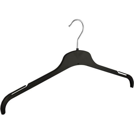 Cintre - Adultes - TU47 - Lot de 10 - Cintre pour chemisier - Cintre pour chemise - Plastique - Noir - Encoches pour jupe - 47 cm - Cintre - Série TU (TU4700/10)