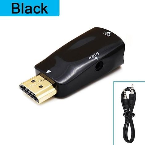 Adaptateur HDMI vers VGA - STRAßE TECH - 15 broches - 1080 mm - Conversion numérique à analogique - Noir