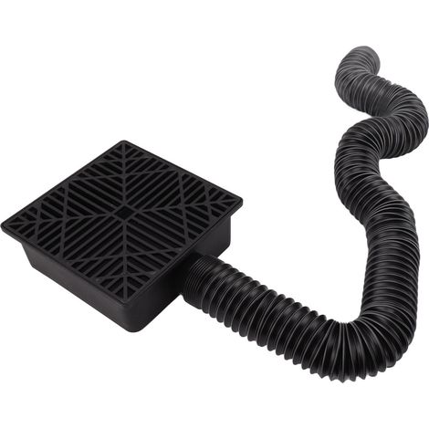 Adaptateur de gouttière Noir Polypropylène Extensible 0,75-1,5m Résistant UV avec Bouchons pour Bassin de Récupération (1/4)
