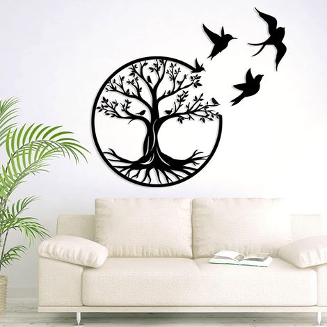 Arbre de vie en métal 50 cm, décoration murale silhouette, pour intérieur, extérieur, jardin, maison, cadeau (19,7 pouces). (1/5)