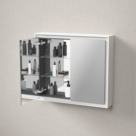 Duravit L-Cube Spiegelschrank mit LED-Beleuchtung, 2 Türen,