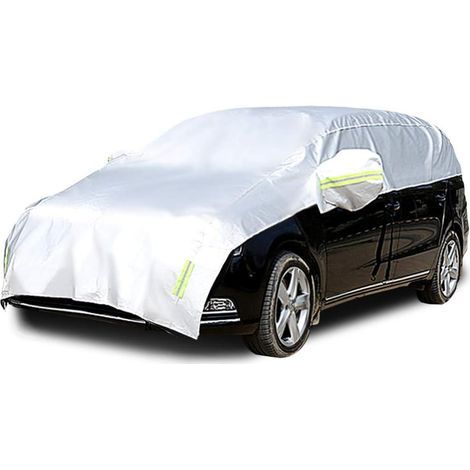 Csparkv – Housse de voiture demi couverture imperméable – Protection UV et intempéries – Compatible MPV 4.65m à 4.9m – Installation facile (1/5)