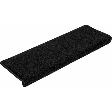 Maison Exclusive - Tappetini per scale 20 pz 65x21x4 cm Nero Bordo rettangolare