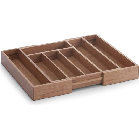 Zeller 25322 Cassetto per Posate Estensibile in bambù, 28,5-40 x 33,5 x 5
