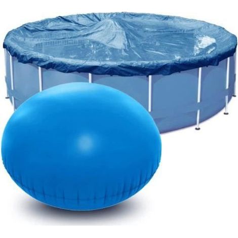 Aufblasbares Winter-Poolkissen – Ø 1,2 m – Hochwertiges PVC – Schutz vor Schmutz – Rund (1/5)