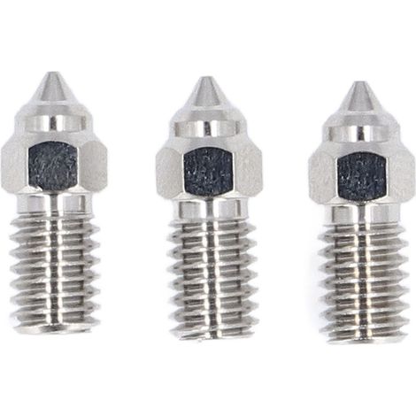 Buses d'imprimante 3D M6 plaquées cuivre CHT, ensemble de remplacement de buses haute vitesse pour Ender 3 V3 SE 5 1.75mm 0.8mm/0,03 pouces 3 pièces (1/5)