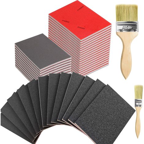 25Pcs Éponges à Poncer Grain 180 à 3000 avec 2 Brosses Set (1/5)