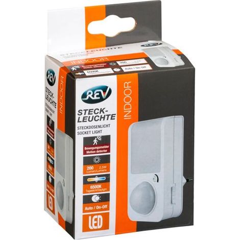 REV LED Steckleuchte mit Bewegungsmelder 2,5W weiß (1/2)