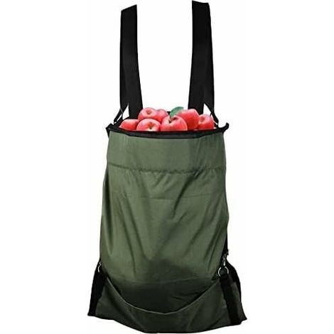 Jardin Fruit Cueillette Tablier - Grand Cueillir des Fruits Sac À Toute épreuve Tissu Oxford - Poches de Rangement Vertes pour Fruits Légumes avec Taille Ajustable pour Femme Homme-LIAIKI (1/5)