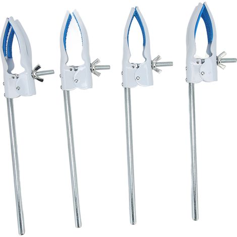 4 Pinces de Laboratoire 4 Branches Revêtues de Caoutchouc, Acier Inoxydable Universel pour Tubes à Essai et Fioles, Lot de 4 (1/5)