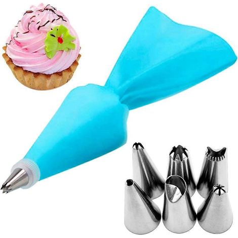 8 pièces lot poche à douille embouts cuisine gâteau Icing Piping crème gâteau décoration outils et 6 buse lot A (1/5)