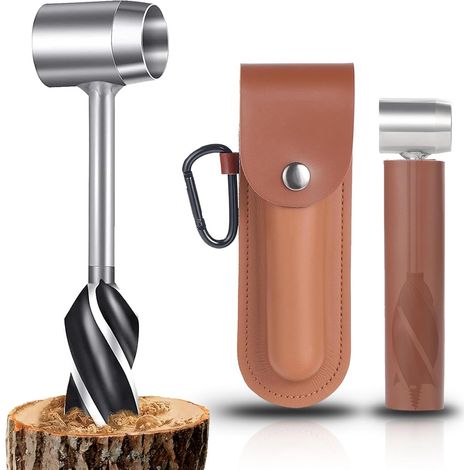 Juego de barrena manual, taladro manual para carpintería, herramientas de supervivencia, broca para madera, llave inglesa, para exteriores y equipo de acampada. (1/4)