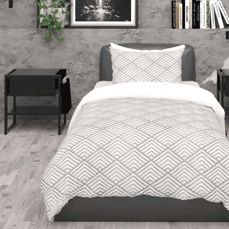 Parure Housse de Couette 3D Microfibre 140x200 cm Gris (1/2)