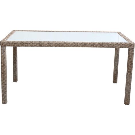 AXONA - tavolo intreccio in wicker vetro (1/4)